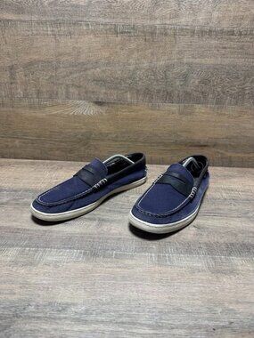 Cole Haan Weekender Blue Canvas Penny Loafers Men's Size 12